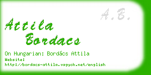 attila bordacs business card